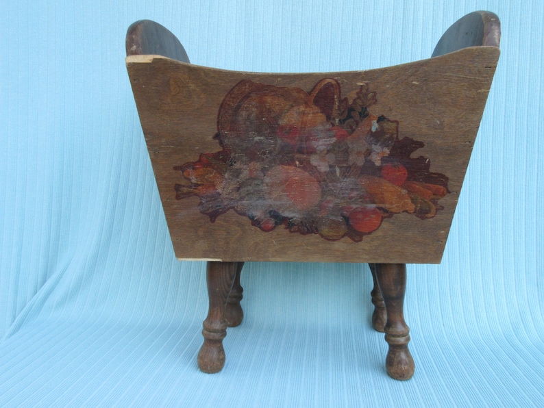 Potato Bin Bucket Magazine Rack Holder Stand Wood Vintage | Etsy