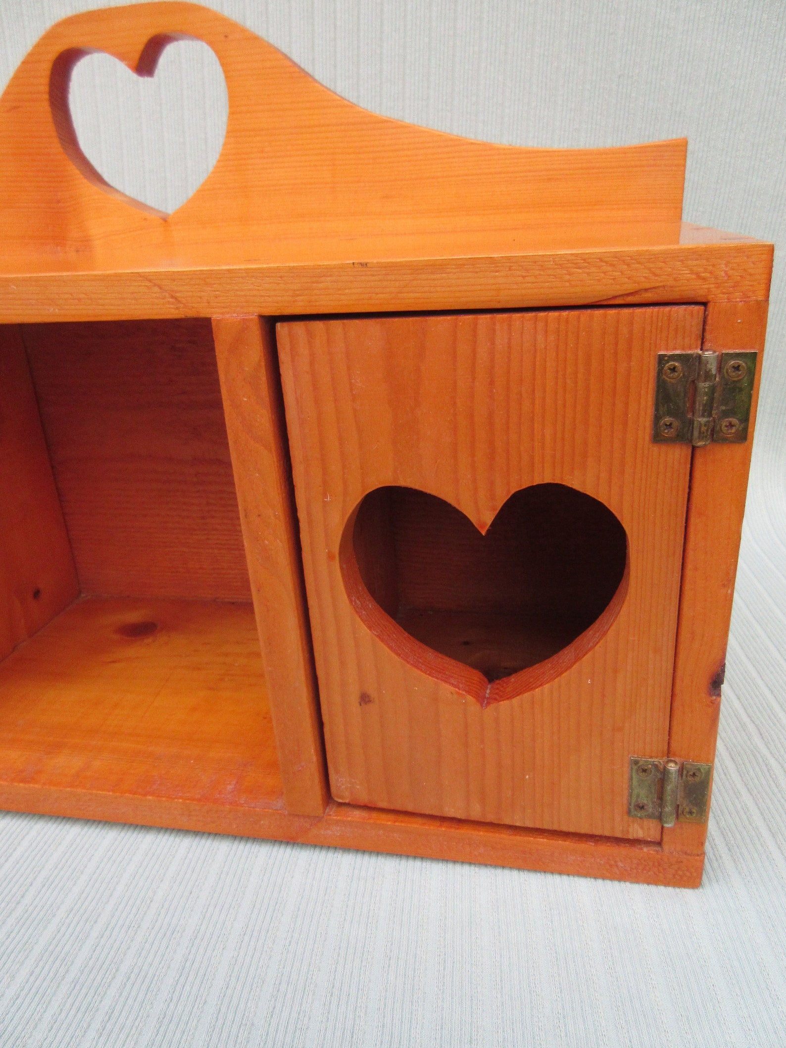 Shelf Shadow Box Wall Hanging Vintage Wood 20 X 13 Heart Etsy