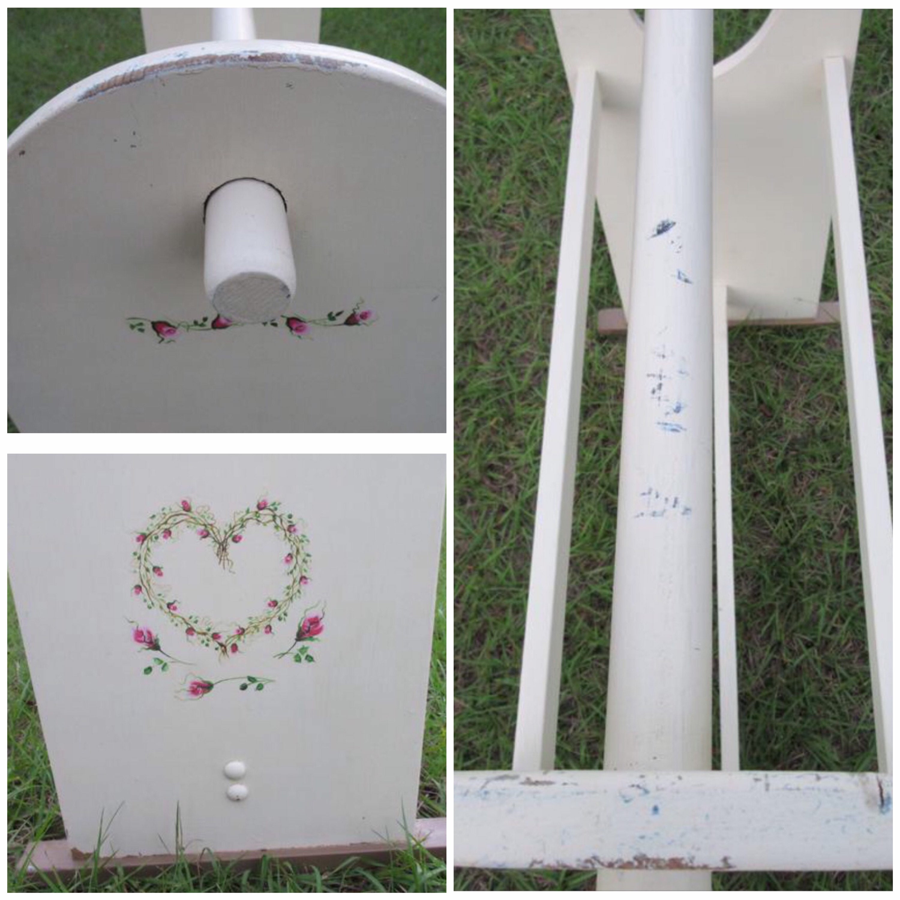 Estante de edredón de madera soporte blanco rosa rosas corazón | Etsy