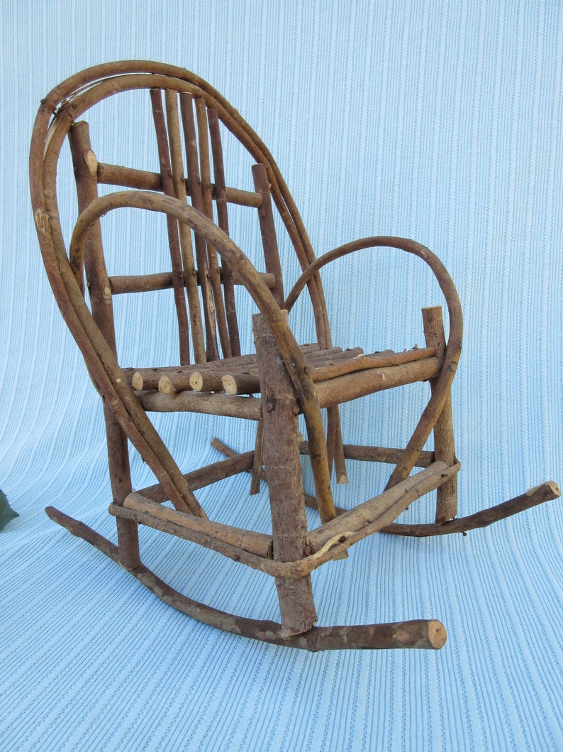 Willow wood doll 13 rocking chair rocker Vintage small Etsy