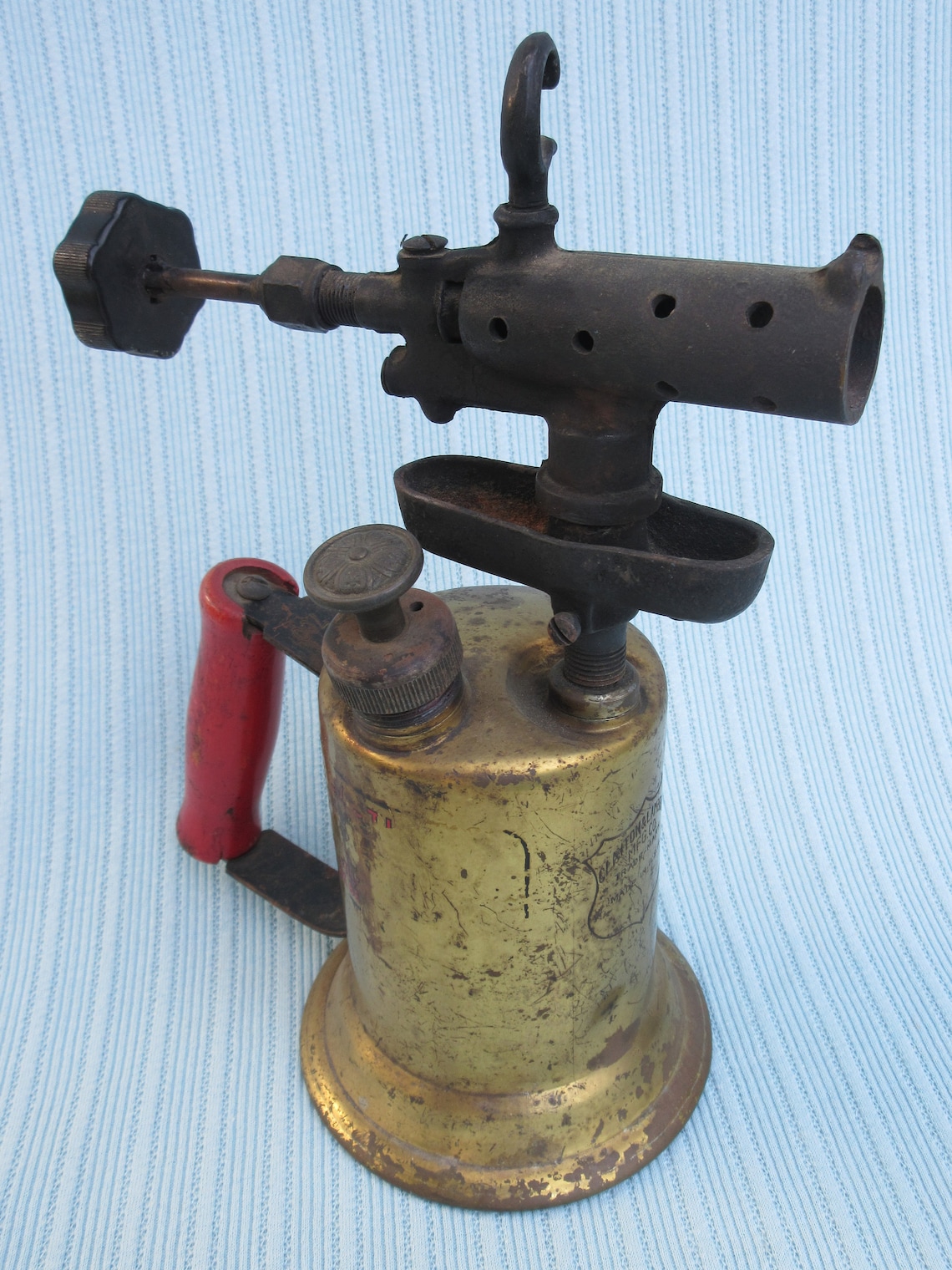 Vintage Possibly Antique Brass and Metal Blow Torch W Wood Handle ...