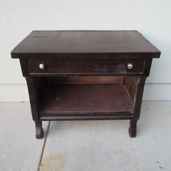 Vintage,Rustic,Farmhouse,Country side table with dovetail drawer,wood,sturdy,beverage station,entertainment center,TV stand,stereo cabinet