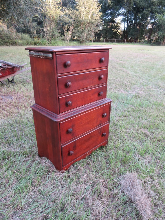 Vintage Chest of Drawers Solid Wood Furniture Dovetail Drawers