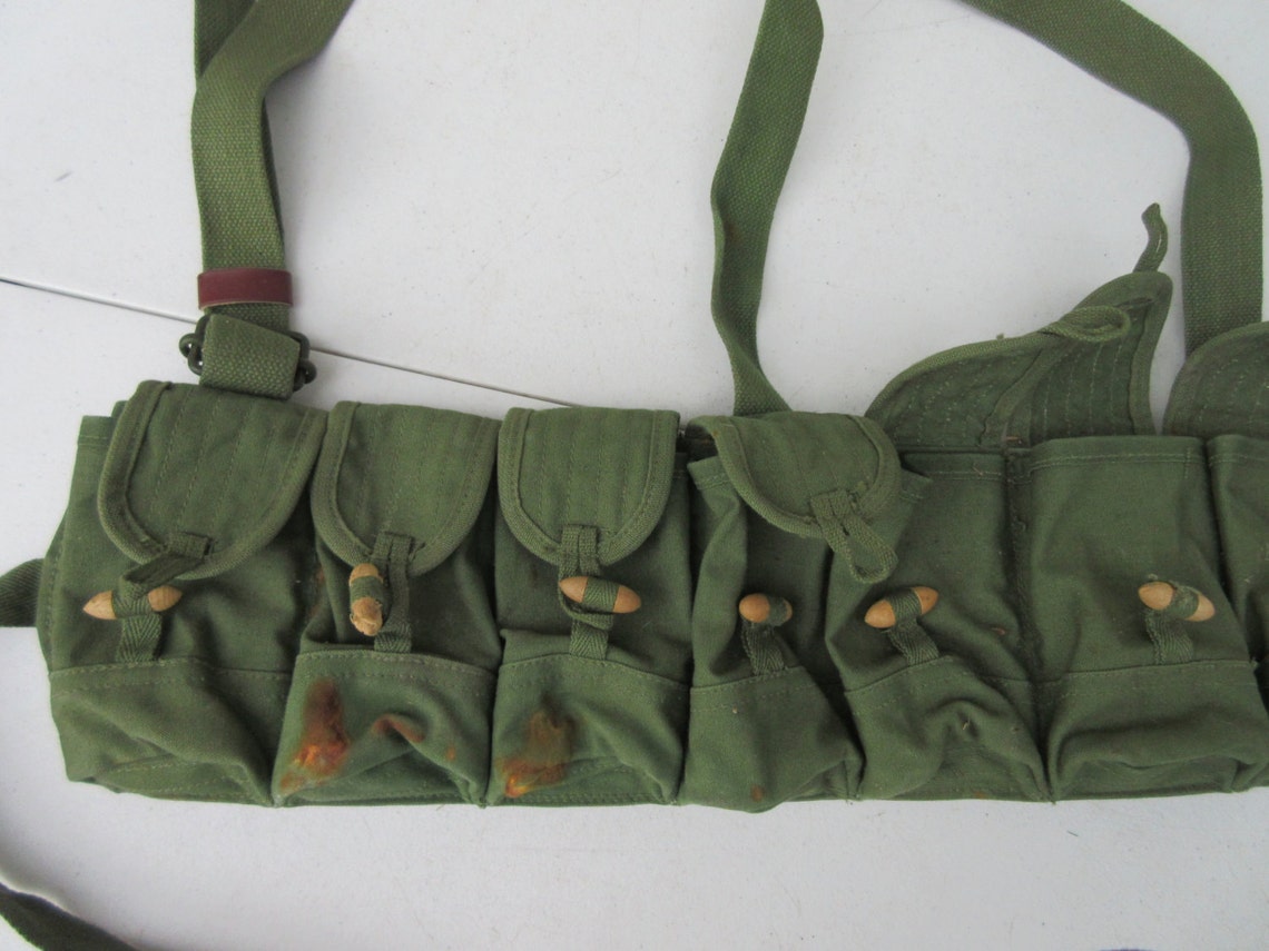 Army Ammo Belt Vintage Old Green Asian Chinese Japanese WWII Etsy