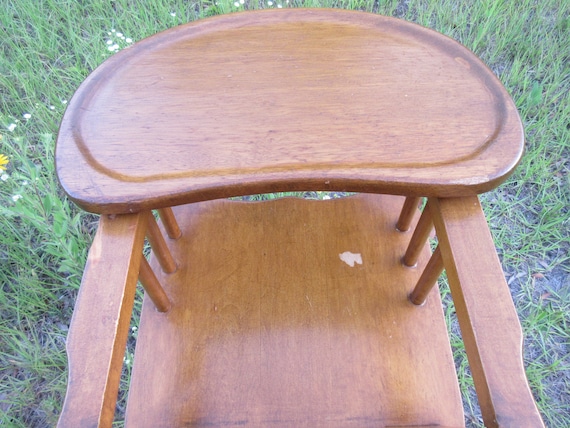 Antique baby high chairs wooden deals