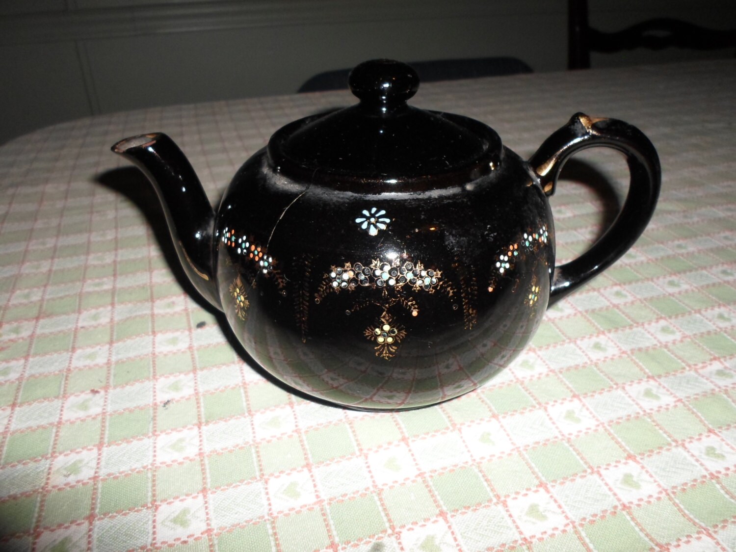 Vintage Black Teapot Made in Japan Etsy