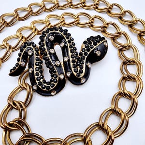 Kenneth Jay Lane Genuine Leather Animal Print Belt with Black Accent XS Kenneth Jay Lane | Accessories | Kenneth Jay Lane Snake Belt  main image 3
