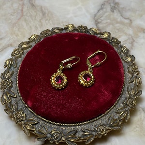 Vintage Red Gem Earrings