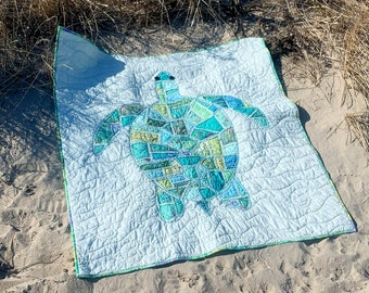 Turtle Quilt Pattern -  Raw Edge Applique - Sea Turtle Quilt Pattern