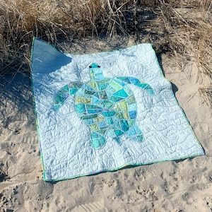 Turtle Quilt Pattern -  Raw Edge Applique - Sea Turtle Quilt Pattern