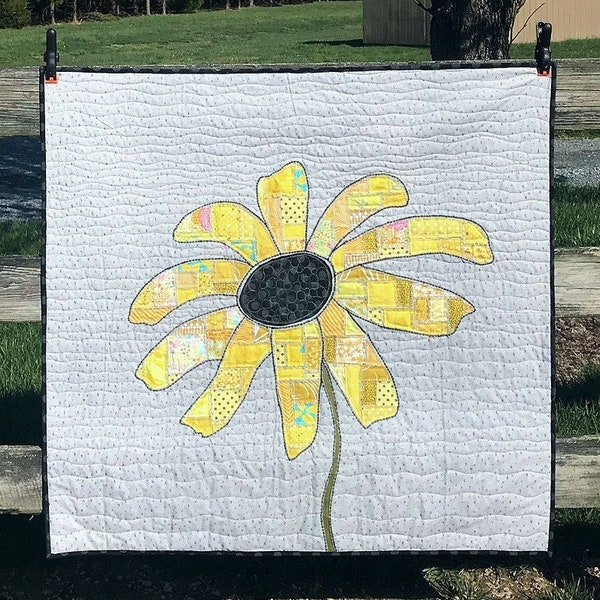 Flower Quilt Pattern - Black Eyed Susan - Maryland State Flower -  Raw Edge Applique