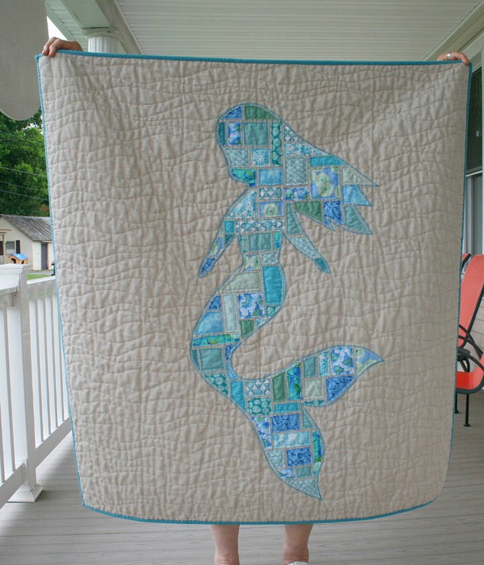 Mermaid Quilt Pattern Raw Edge Applique Etsy
