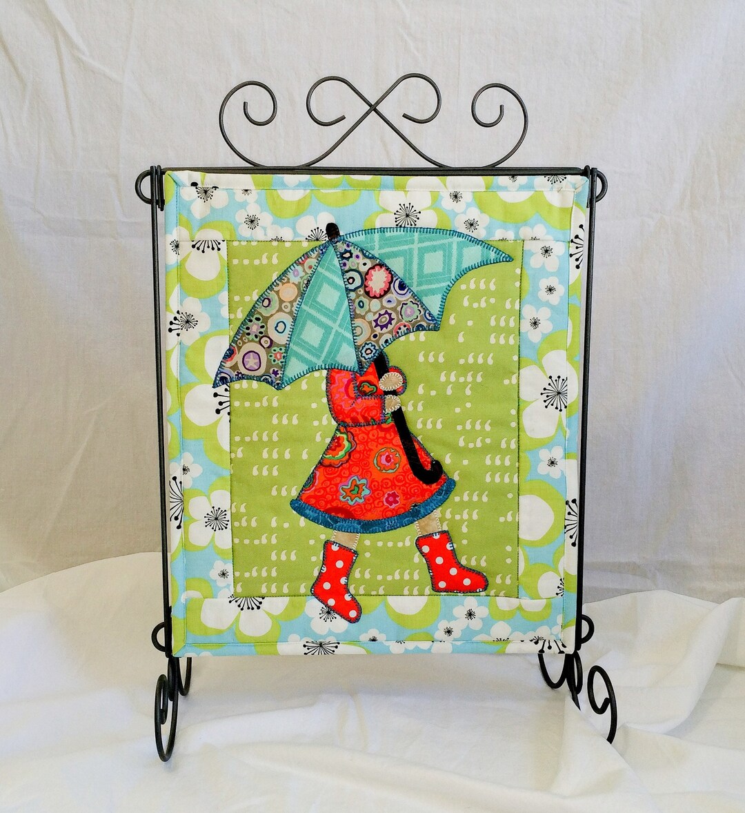 April Monthly Mini Quilt Pattern Umbrella Quilt Pattern Girl With