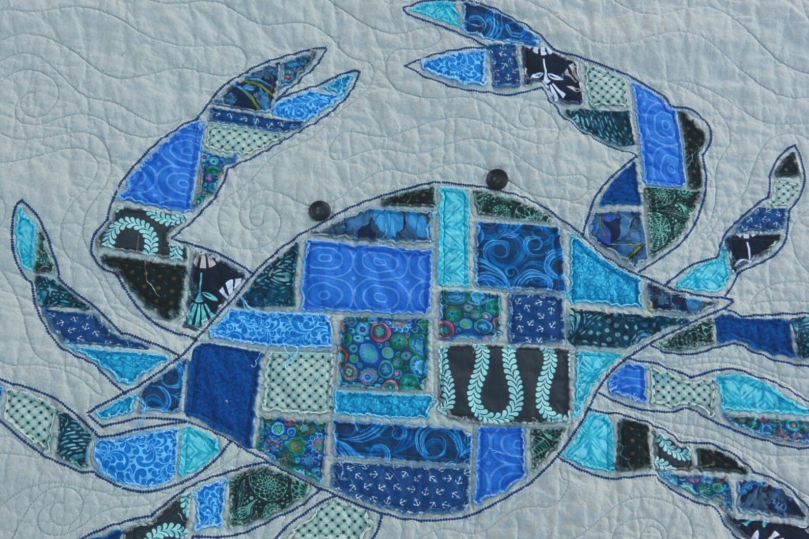 Crab Quilt Pattern Jimmy Raw Edge Applique 48 x Etsy