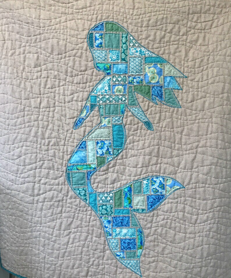 Mermaid Quilt Pattern Raw Edge Applique Etsy