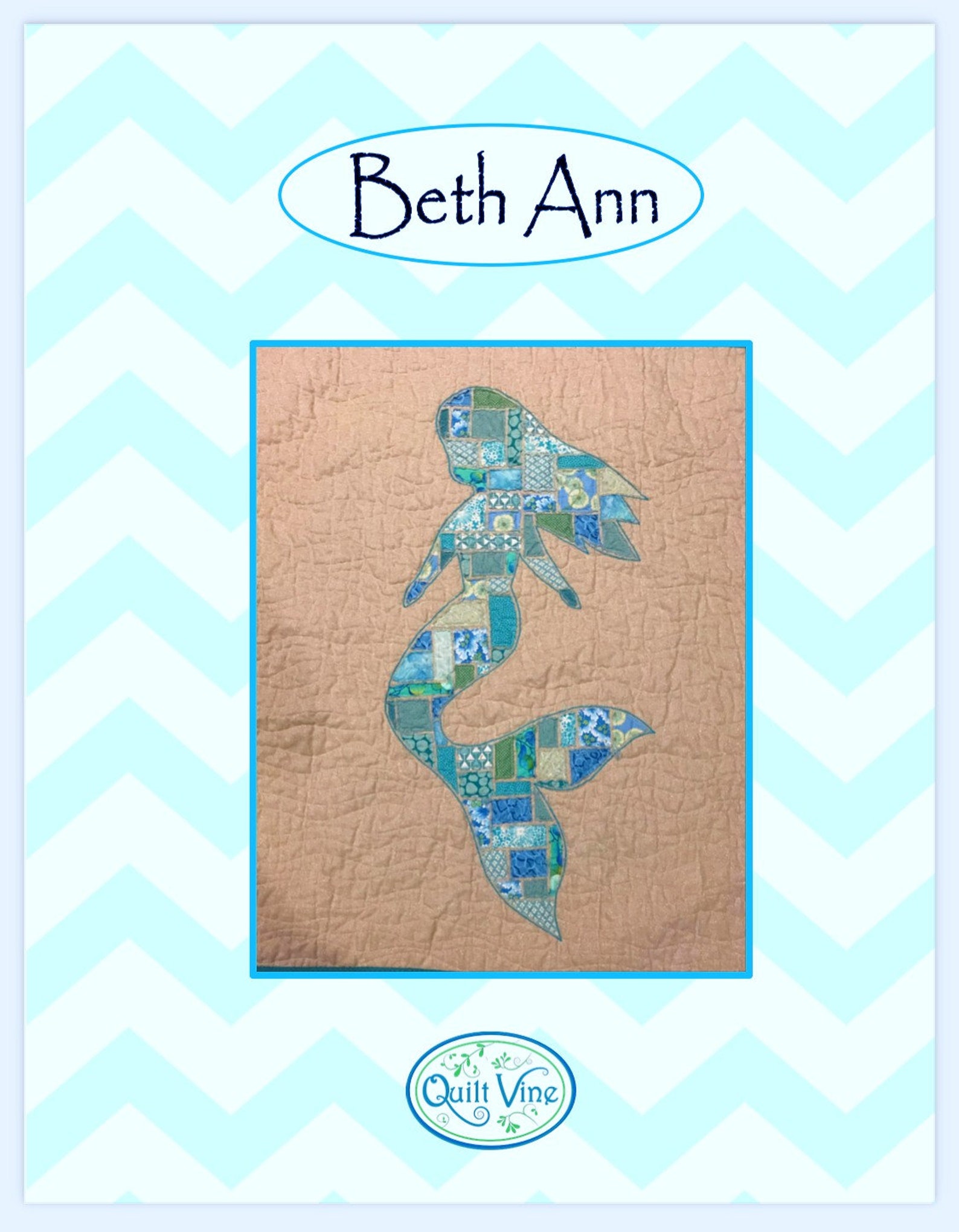 Mermaid Quilt Pattern Raw Edge Applique Etsy