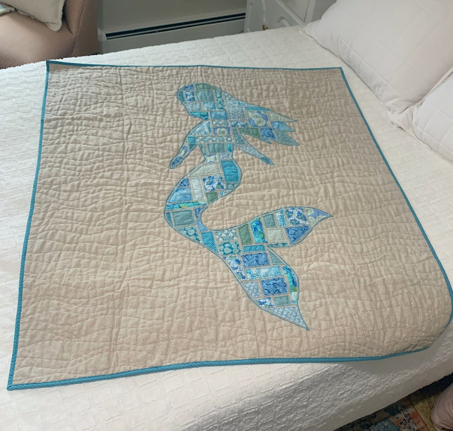Mermaid Quilt Pattern Raw Edge Applique Etsy