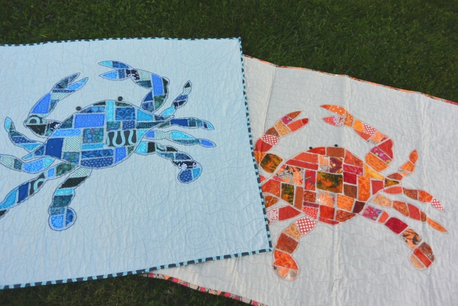 Crab Quilt Pattern Jimmy Raw Edge Applique 48 x Etsy