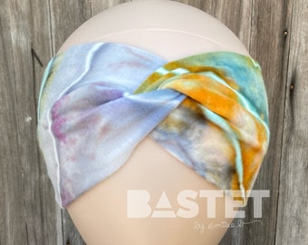 PRONTO PER LA SPEDIZIONE, Fascia Tie Dye, Fascia Turbante, Fascia Elastica, Accessori per Capelli Hippie, Fasce Boho per Donna, Fascia Twist per Donna