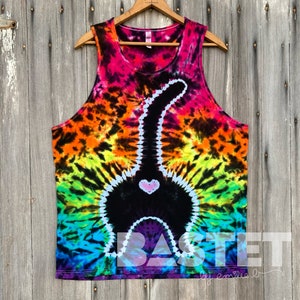 CUSTOM Cat Butt Tie Dye Shirt or Tank, Xs, Small, Medium, Large, Xl, 2X, 3X, 4X, 5X, 6X, Cat Tie Dye Shirt, Cat Gifts for Cat Lovers