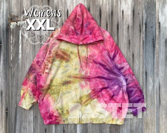 2X KLAAR VOOR VERZENDING aquarel fanfold tie-dye dames oude marine oversized hoodie met rits, dames tie-dye hoodie, cadeau voor moeder, boho hoodie