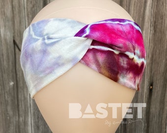 PRONTO PER LA SPEDIZIONE, Fascia Tie Dye, Fascia Turbante, Fascia Elastica, Accessori per Capelli Hippie, Fasce Boho per Donna, Fascia Twist per Donna