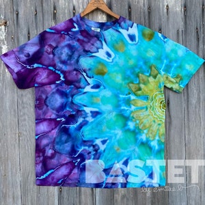 HIKO23 Womens Floral Print Tie Dye Shirts Summer Short Sleeve