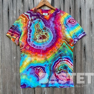 CUSTOM Rainbow Geode Ice Dye Tie Dye Shirt or Tank, XS, Small, Medium, Large, XL, 2X, 3X, 4X, 5X, 6X, Pride Shirt, Coming Out Gift