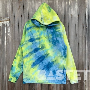 CUSTOM Watercolor Tie Dye Ice Dye Diagonal Zip or Pullover Hoodie, Small, Medium, Large, XL, 2X, 3X, Ice Dye Hoodie, Hand Dyed Hoodie