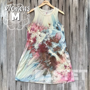 Medium (8-10) Ready to Ship, Reverse Gravity Dye Swing Dress with Pockets - Hathor, Ice Dye Dress, Incline Ice Dye, Gravity Ice Dye