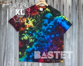 XL Ready to Ship, Rainbow Galaxy Tie Dye Shirt, Space Tie Dye, Galaxy Tie Dye Shirt, Galaxy Tie Dyed T-Shirts, Rainbow Tie Dye Shirt