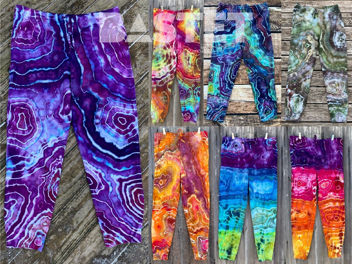 Fleece tie dye joggers clearance