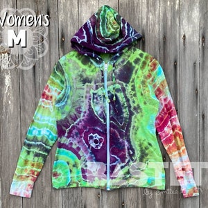 Medium READY TO SHIP Watercolor Style Geode Lightweight Women’s Zip Hoodie