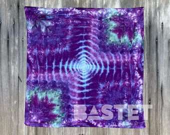 Versandfertig, Aquarell Psychedelic Spuren Ice Dye Tie Dye 50 zoll x 50 zoll Rayon Wandbehang - Mazu, Tie Dye Wandbehang, Tie Dye Wandteppich