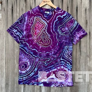 CUSTOM Tie Dye Purple Geode Shirt or Tank, Xs, Small, Medium, Large, Xl, 2X, 3X, 4X, 5X, 6X, Made to Order, TIe Dye Shirt, Gift for Mom