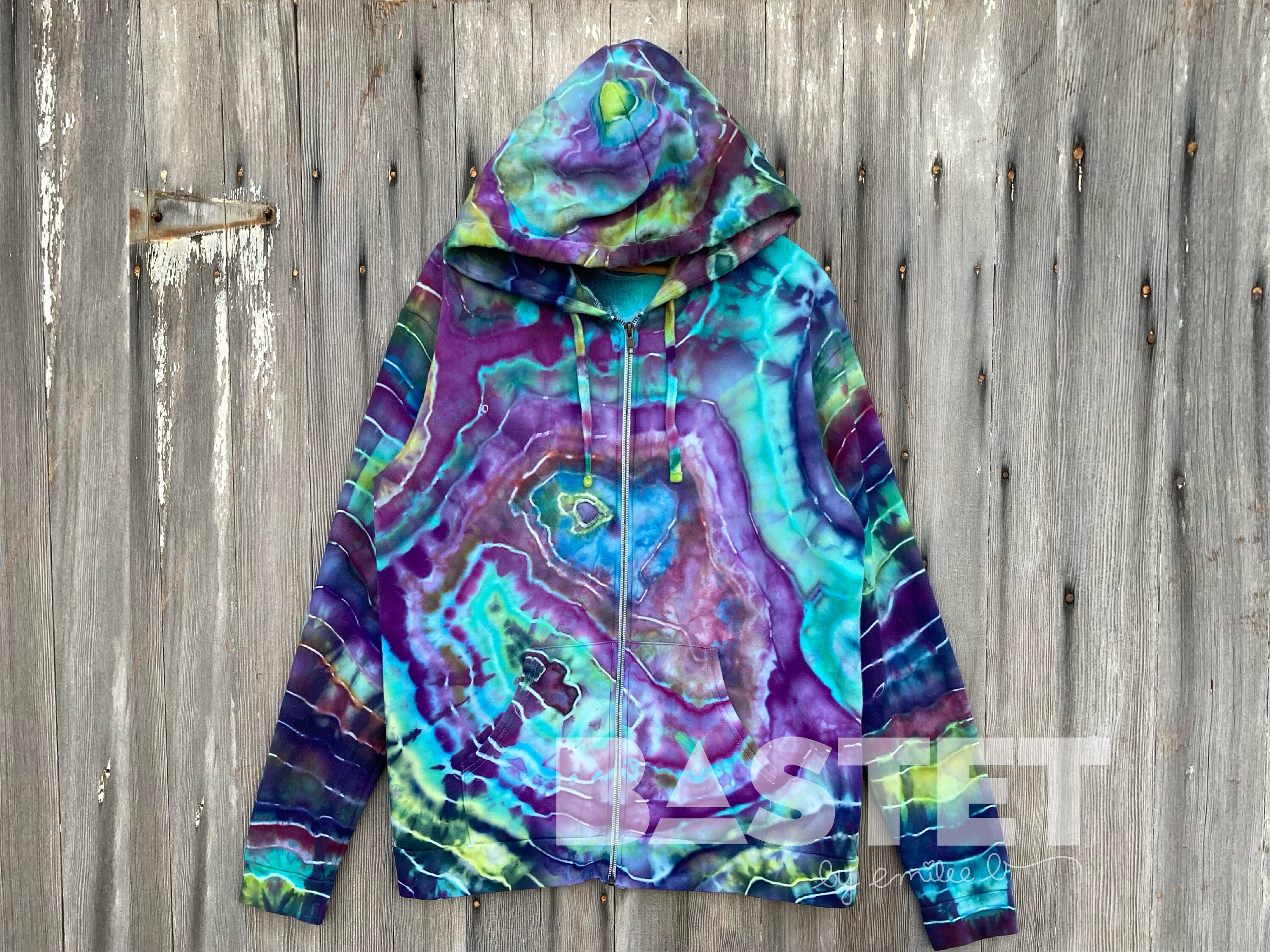 CUSTOM Tie Dye Cool Geode Zip Hoodie or Pullover Hoodie S 3X Etsy