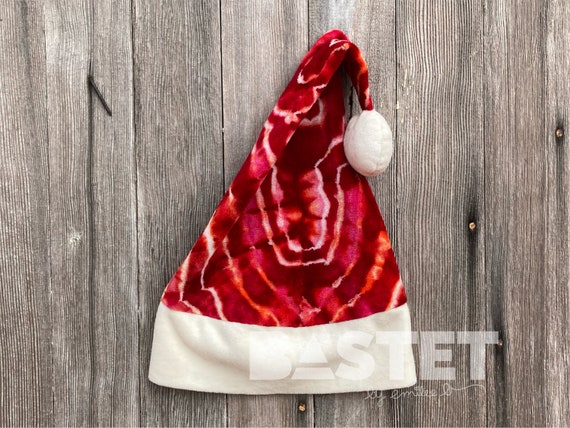 READY TO SHIP Kids Hand Dyed Handmade Red Geode Santa Hat - Etsy display picture 2