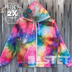 thumbnail image 2 of Women's Oversized Snuggle Hoodie – Lilac Tie Dye, Sherpa Fleece Lined, Pullover 2 of 4