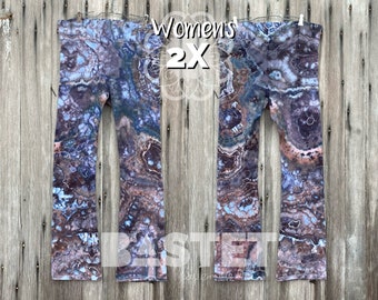 2 pantalons de yoga aquarelle tie-dye aquarelle - Nyx, leggings évasés teints glacé, pantalon hippie, vêtements de festival, cadeau pour chien de chasse