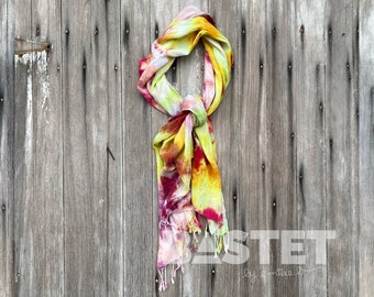Versandfertig, Aquarell Stil Ice Dye Tie Dye Rayon Schal, Osterkorb Sachen Teenager Frauen, Ostern Korbfüller, Ice Dye Schal