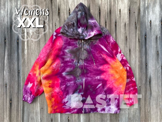 2X READY TO SHIP Watercolor Fanfold Tie Dye Womens Old Navy Oversized Zip Hoodie Pele Womens Tie Dye Hoodie Gift for Mom Etsy