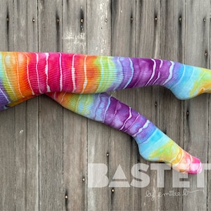 READY TO SHIP Watercolor Geode Ice Dye Thigh High Socks - Iris, Thigh Highs, Tie Dye Thigh High Socks, Festival Clothing, Over Knee Socks