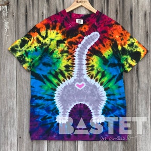 CUSTOM Cat Butt Tie Dye Shirt or Tank, Xs, Small, Medium, Large, Xl, 2X, 3X, 4X, 5X, 6X, Cat Tie Dye Shirt, Cat Gifts for Cat Lovers