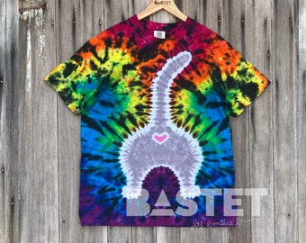 CUSTOM Cat Butt Tie Dye Shirt or Tank, Xs, Small, Medium, Large, Xl, 2X, 3X, 4X, 5X, 6X, Cat Tie Dye Shirt, Cat Gifts for Cat Lovers
