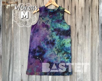 Moyenne (8-10) robe t-shirt courte teint glacé effet tie-dye galaxie, teint glacé, robe tie-Dye, teint glacé