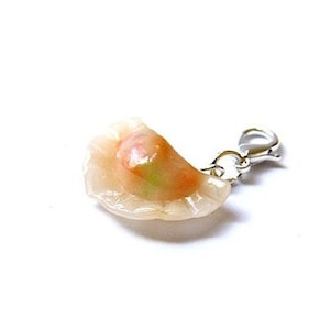 Dumpling Potsticker Charm, Polymer Clay Chinese Food, Miniature Food Jewelry, Dim Sum Pendant