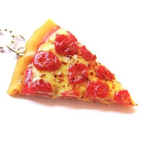 The Pizza is Eternal Necklace, Pepperoni Pizza Jewelry, Miniature Food Jewelry