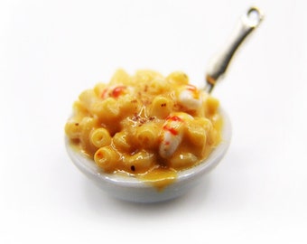 Lobster Mac and Cheese Charm, Miniature Food Jewelry, Polymer Clay Mac and Cheese, Decadent Pasta Jewelry, Food Markers, Comfort Food Charm