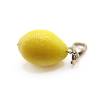 Lemon Charm, Miniature Food Jewelry, Polymer Clay Fruit, Lemon Fruit Jewelry, Lemon Pendant, Fruit Jewelry, Food Stitch Markers