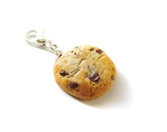Chocolate Chip Cookie Charm, Polymer Clay Food Charm, Polymer Clay Chocolate Chip Cookie, Miniature Food Jewelry